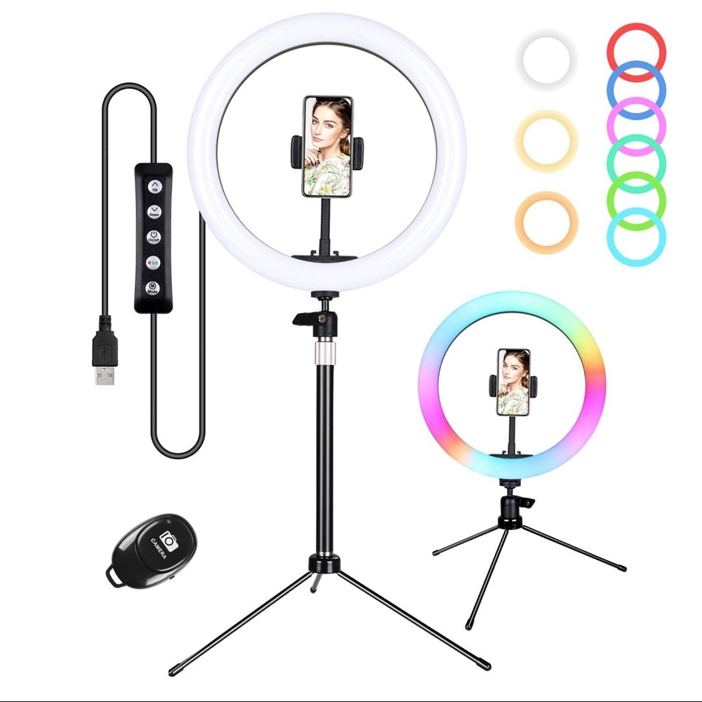 10" RGB Ring Light with Stand and Phone Holder